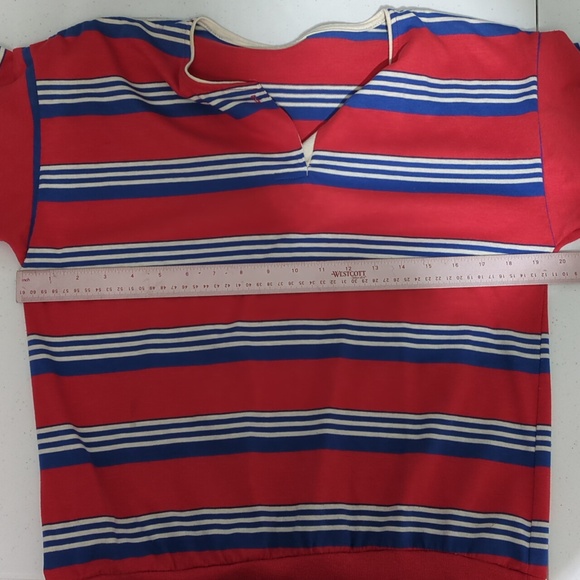 Red white and blue stripe shirt no tag vintage style (InvW013) - Picture 3 of 4
